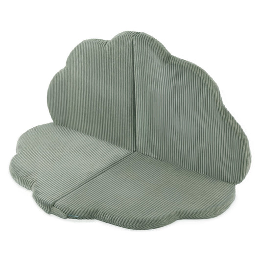 Floor mat, 115x115x5cm, green, premium corduroy