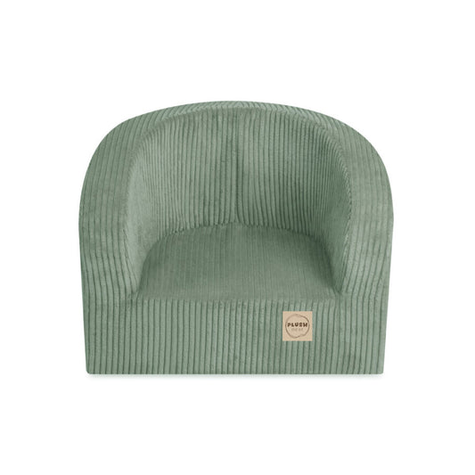Armchair, green, premium corduroy