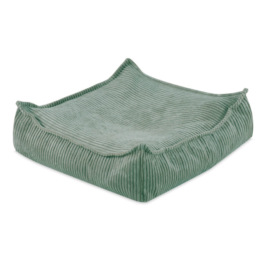 Puff, 60×60 cm, floor cushion , green, premium corduroy