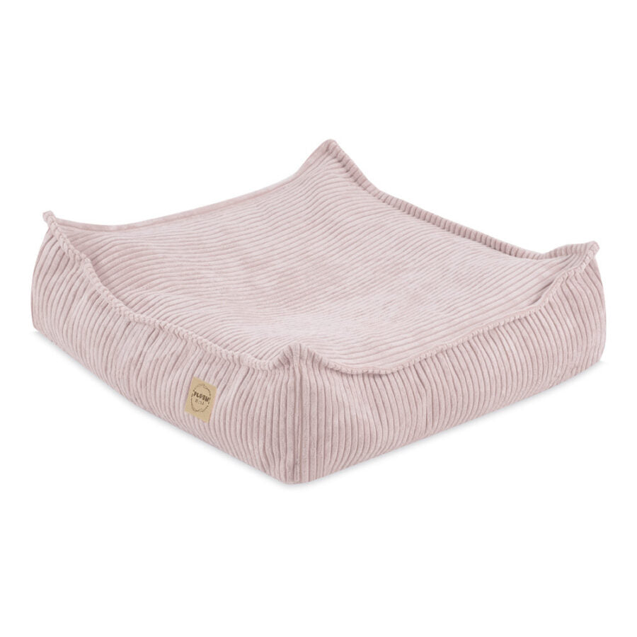 Puff, 60×60 cm, floor cushion, light pink, premium corduroy