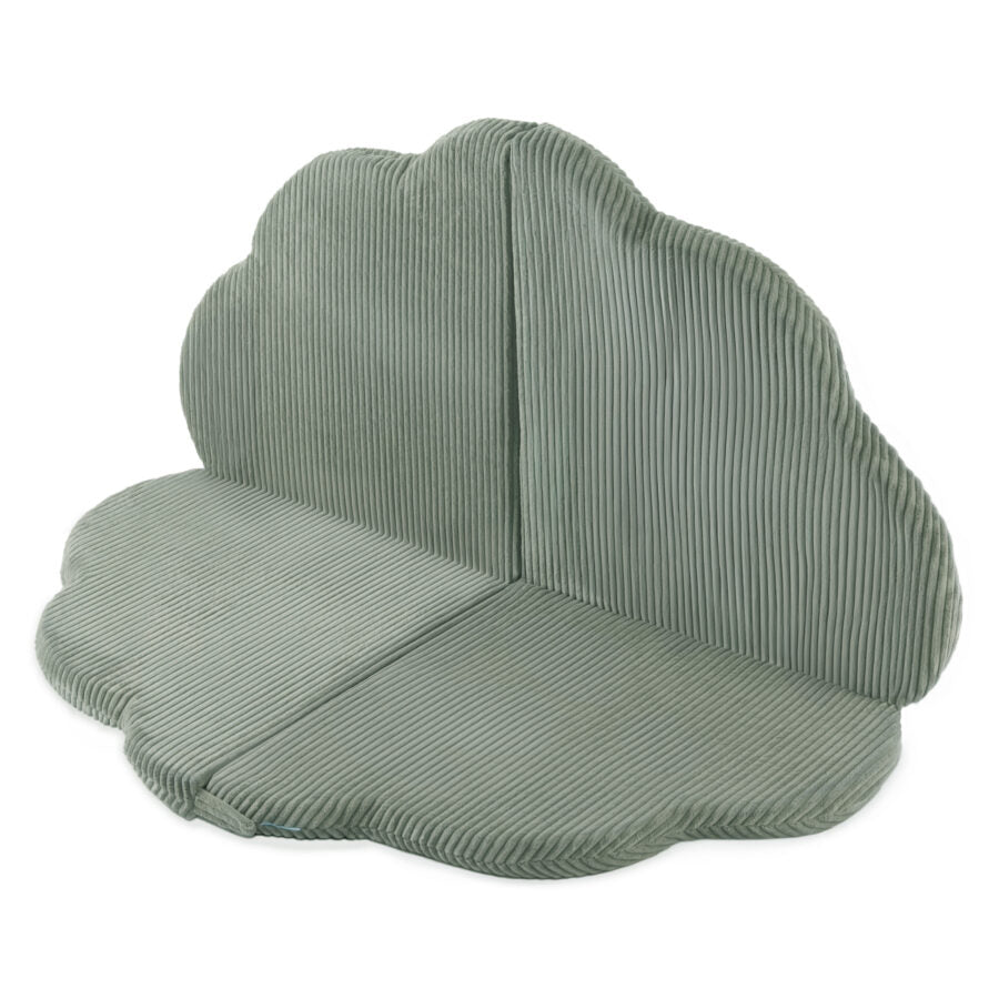 Floor mat, 115x115x5cm, green, premium corduroy