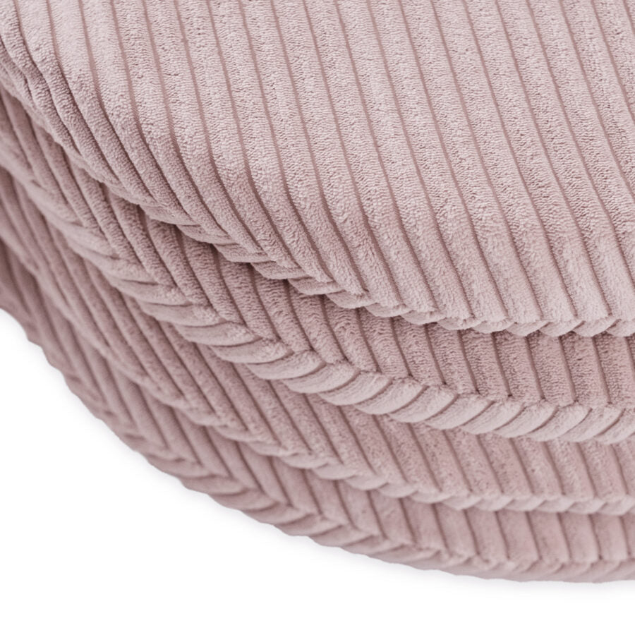 Floor mat, 115x115x5cm, light pink, premium corduroy