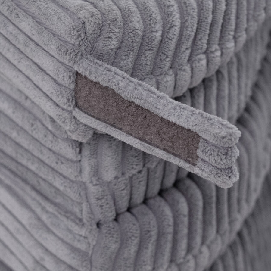 Floor mat, 115x115x5cm, grey, premium corduroy