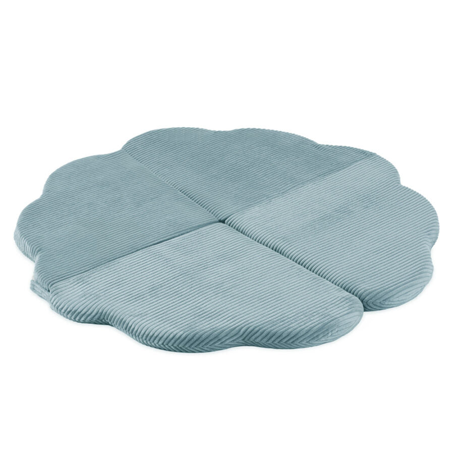Floor mat, 115x115x5cm, blue, premium corduroy