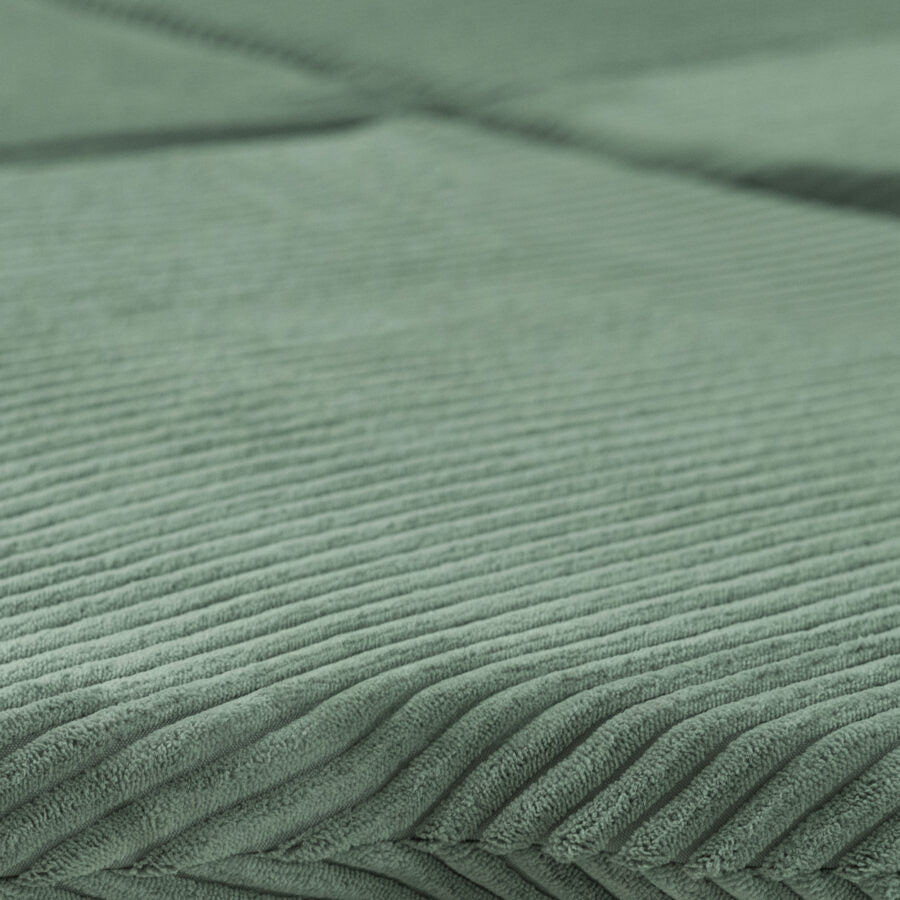 Floor mat, 115x115x5cm, green, premium corduroy