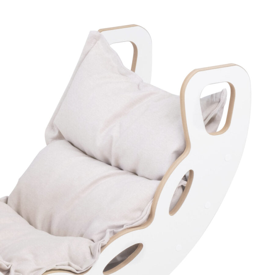 Small Rocker 4-in-1 rocker + climbing wall/slide + cushion Light Beige