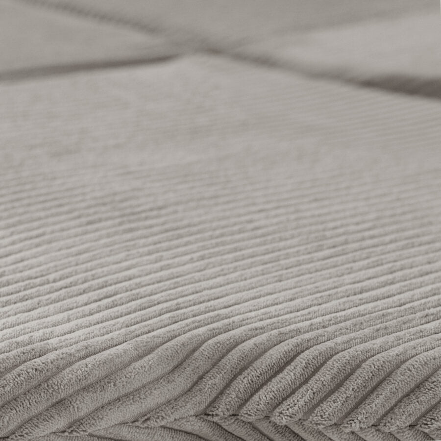 Floor mat, 115x115x5cm, beige, premium corduroy