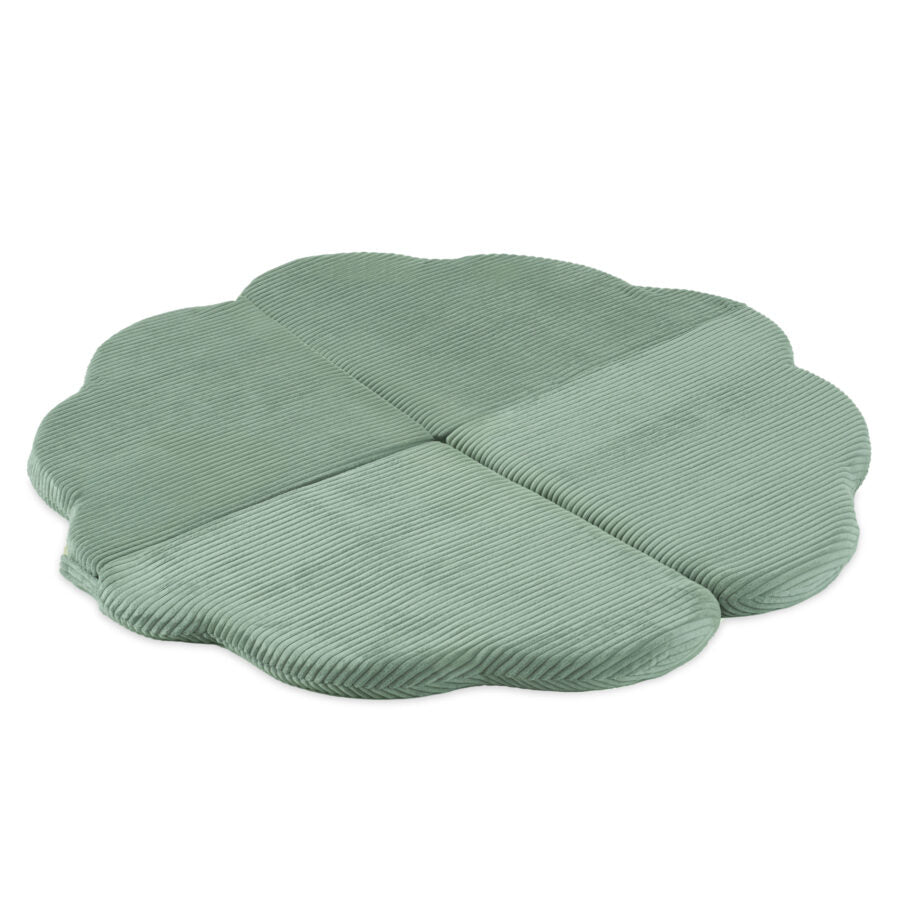 Floor mat, 115x115x5cm, green, premium corduroy