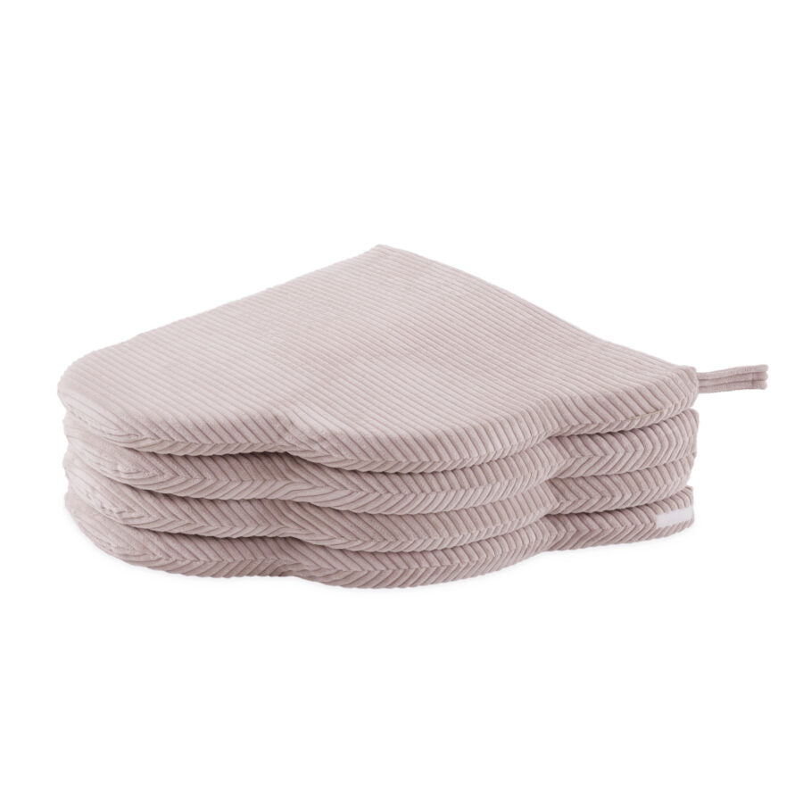 Floor mat, 115x115x5cm, light pink, premium corduroy