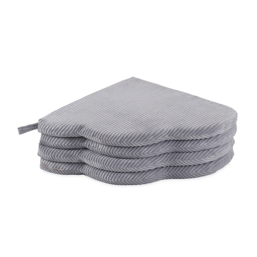 Floor mat, 115x115x5cm, grey, premium corduroy