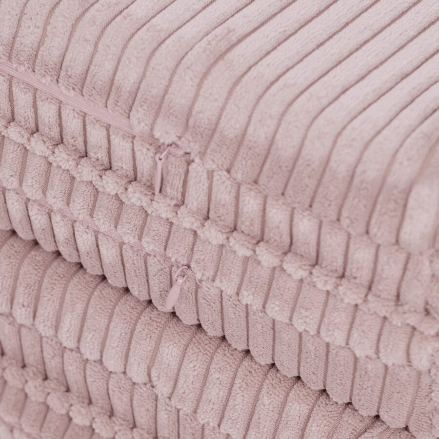 Floor mat, 115x115x5cm, light pink, premium corduroy
