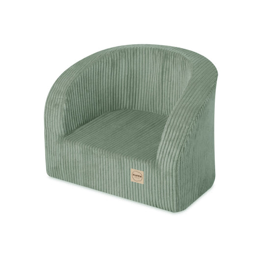 Armchair, green, premium corduroy