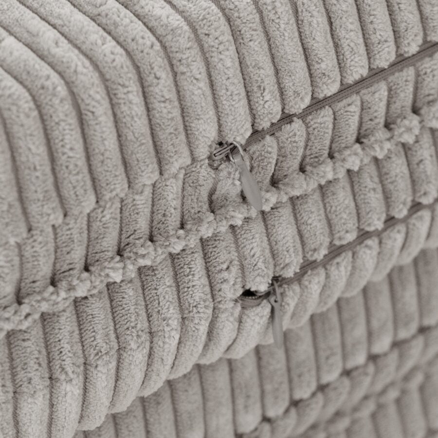 Floor mat, 115x115x5cm, beige, premium corduroy