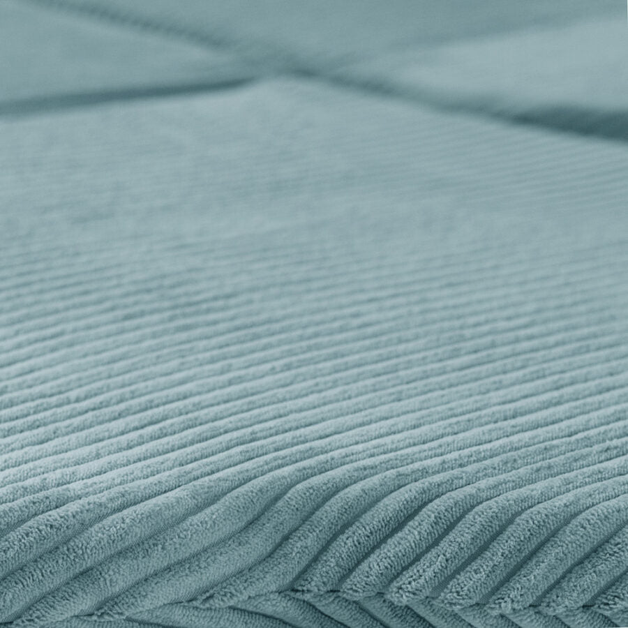 Floor mat, 115x115x5cm, blue, premium corduroy
