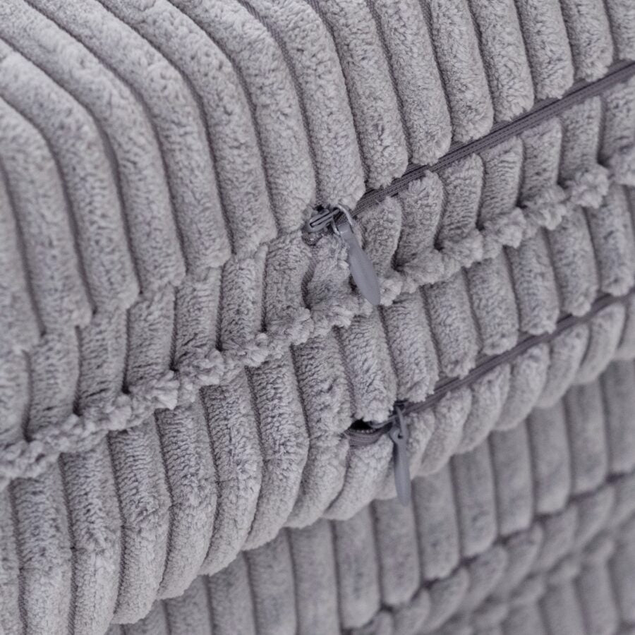 Floor mat, 115x115x5cm, grey, premium corduroy