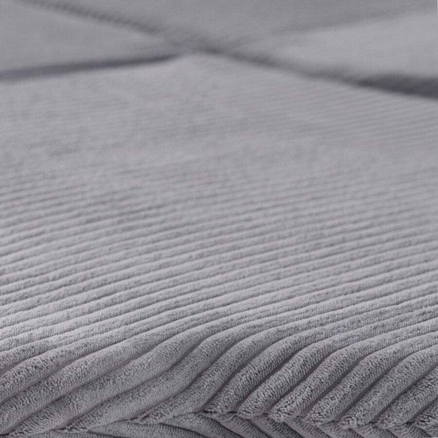 Floor mat, 115x115x5cm, grey, premium corduroy