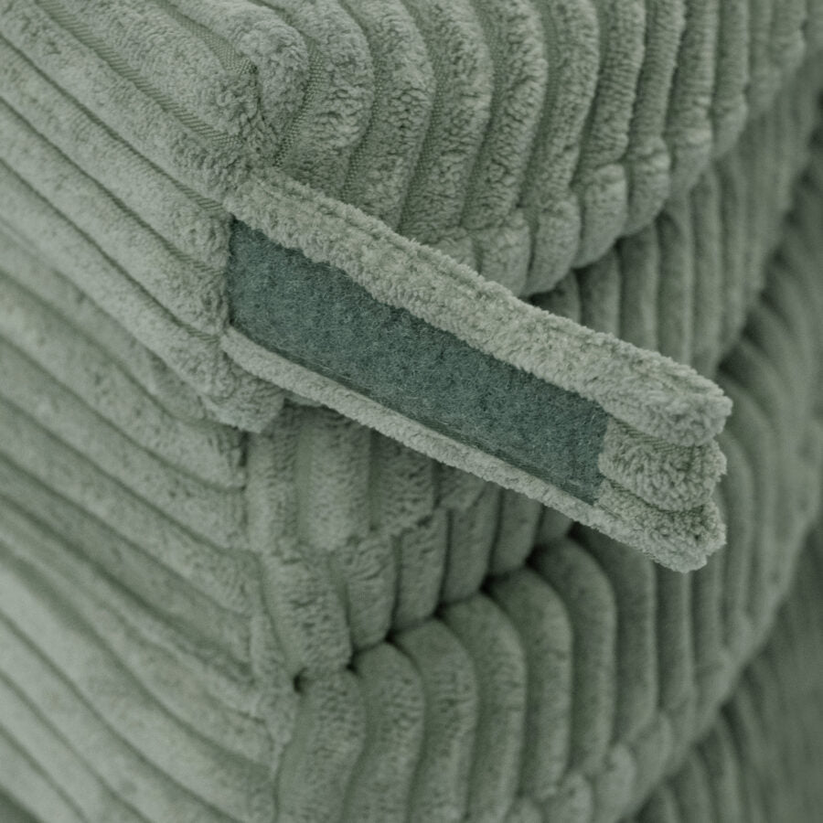 Floor mat, 115x115x5cm, green, premium corduroy
