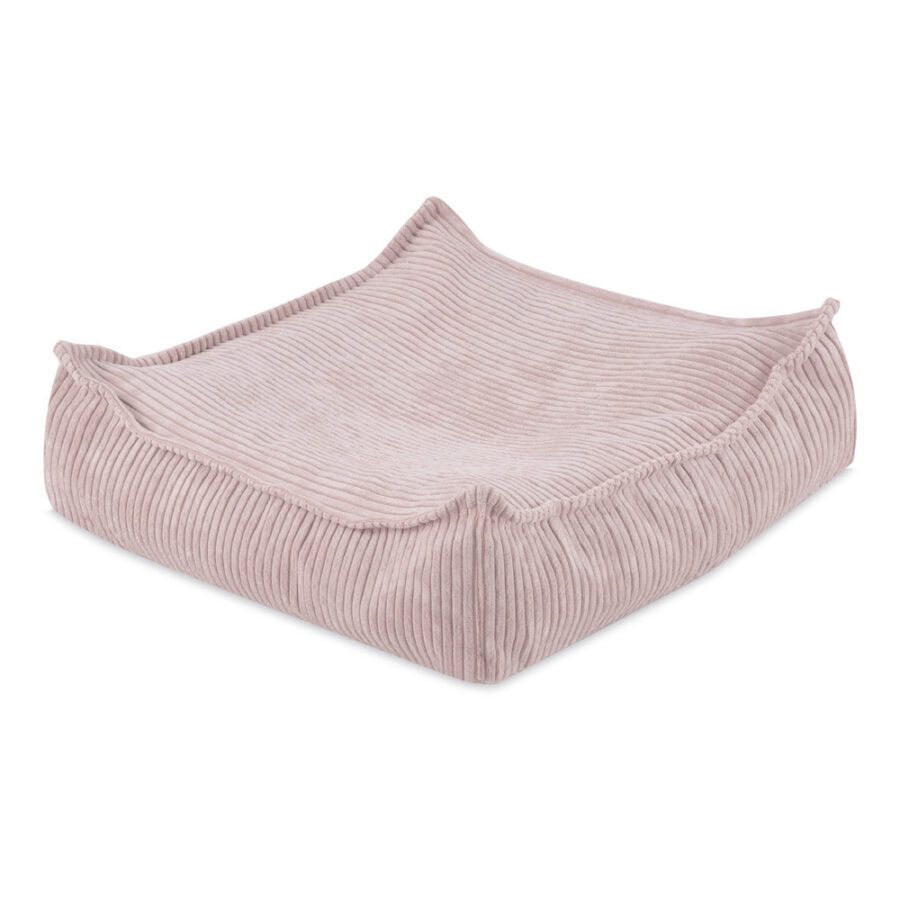 Puff, 60×60 cm, floor cushion, light pink, premium corduroy