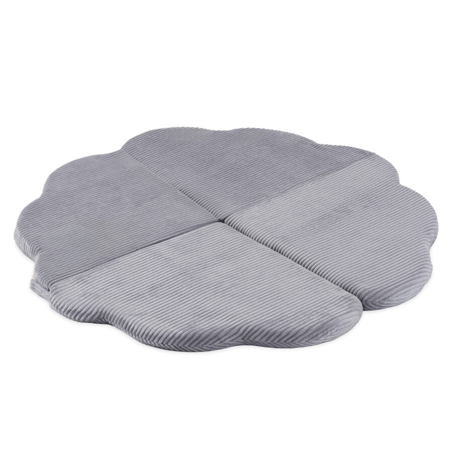 Floor mat, 115x115x5cm, grey, premium corduroy
