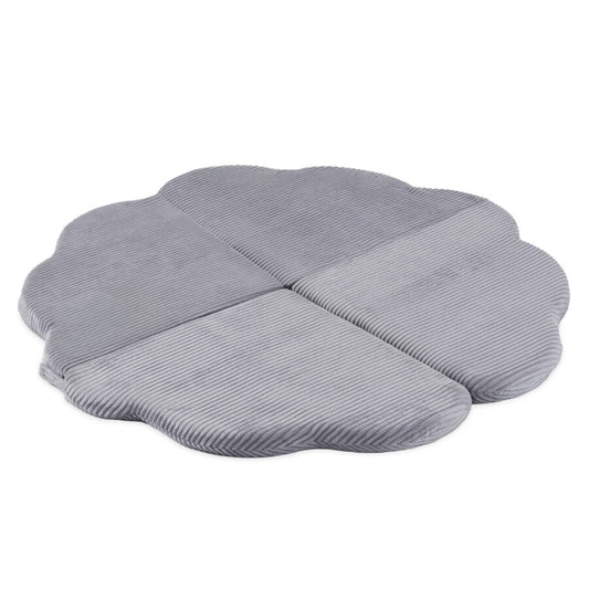 Floor mat, 115x115x5cm, grey, premium corduroy