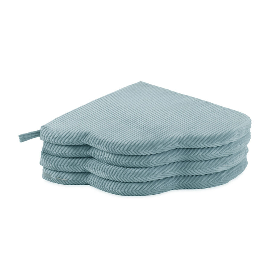 Floor mat, 115x115x5cm, blue, premium corduroy