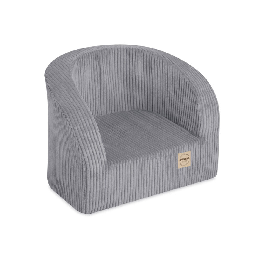 Armchair, grey, premium corduroy