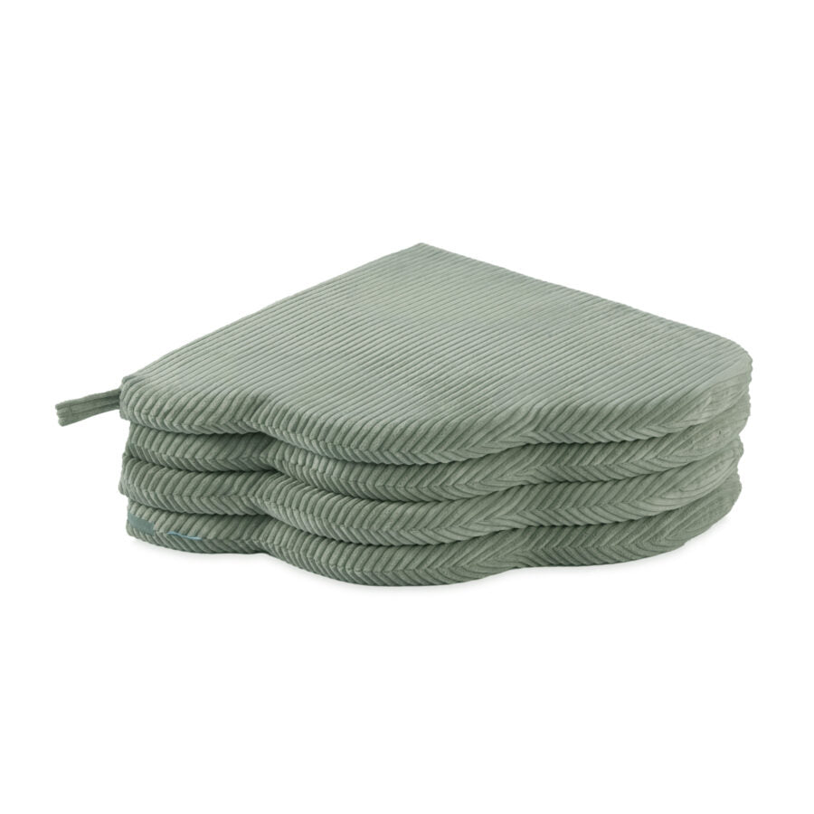 Floor mat, 115x115x5cm, green, premium corduroy