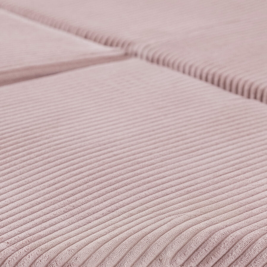 Floor mat, 115x115x5cm, light pink, premium corduroy