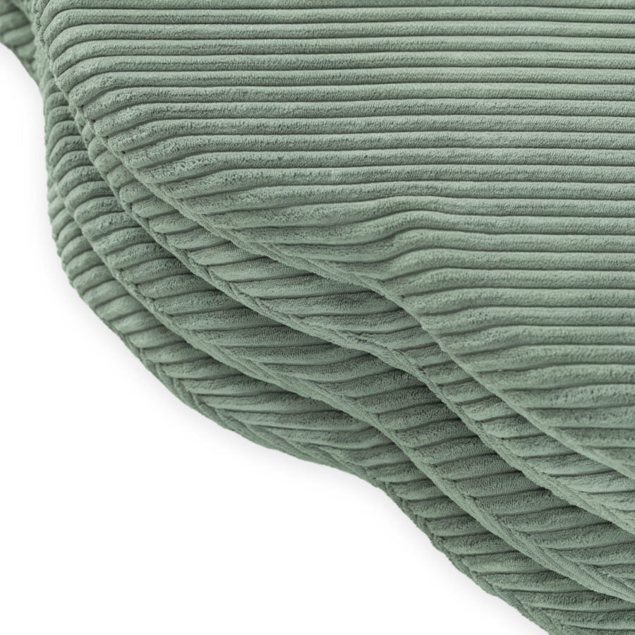Floor mat, 115x115x5cm, green, premium corduroy