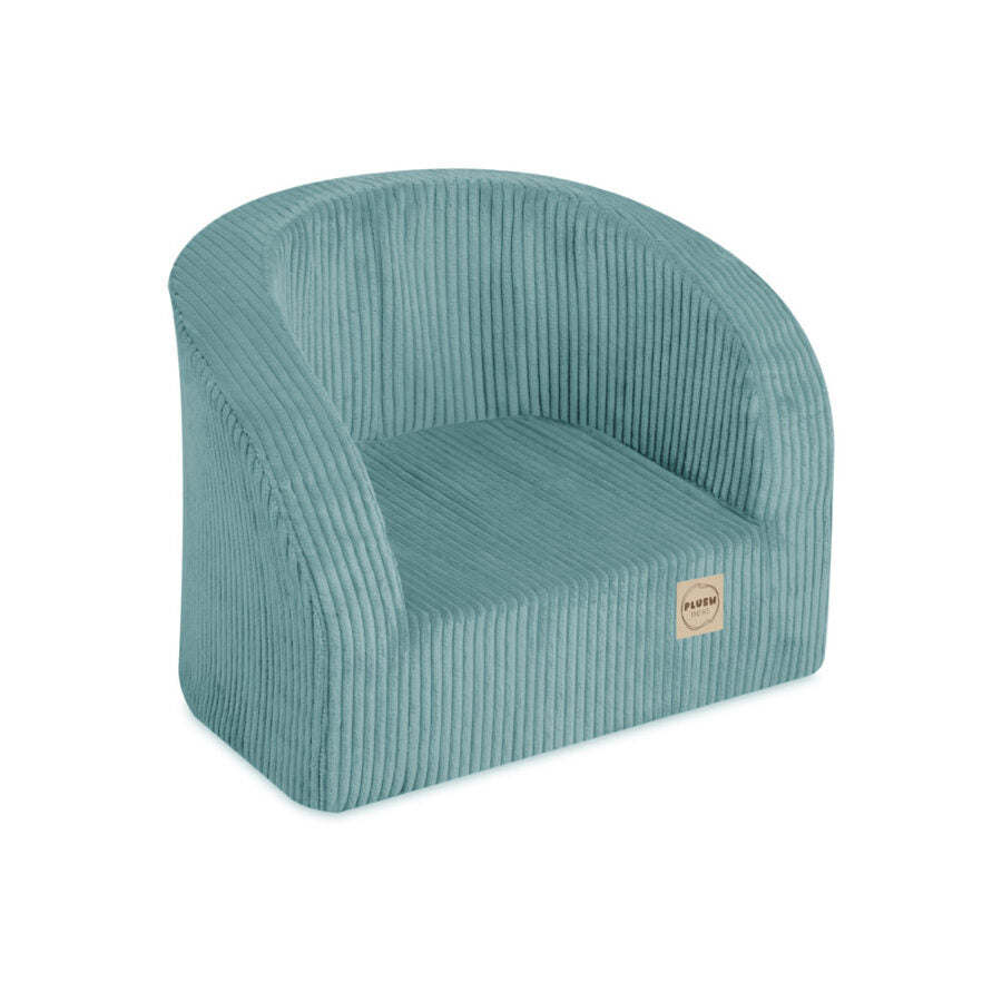 Armchair, blue, premium corduroy
