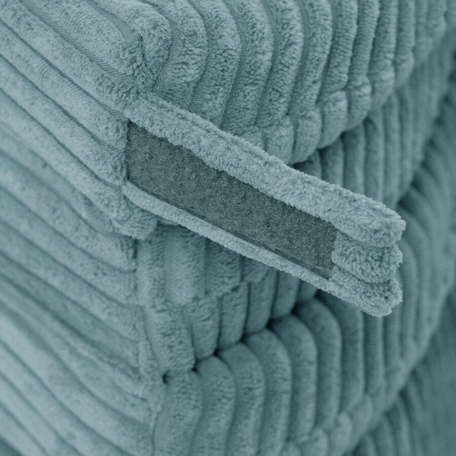 Floor mat, 115x115x5cm, blue, premium corduroy