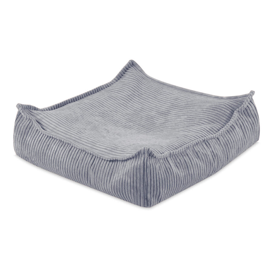 Puff, 60×60 cm, floor cushion, grey, premium corduroy