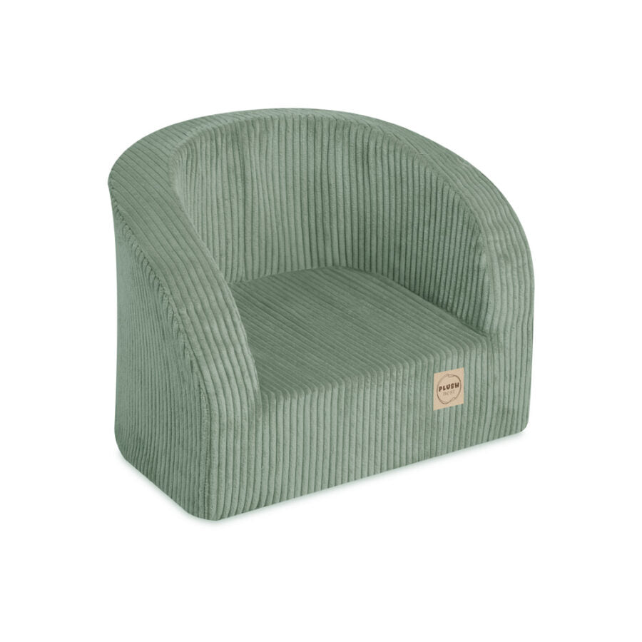 Armchair, green, premium corduroy