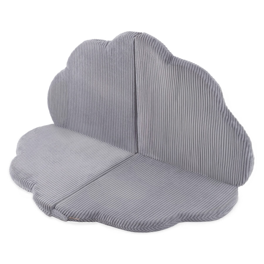 Floor mat, 115x115x5cm, grey, premium corduroy