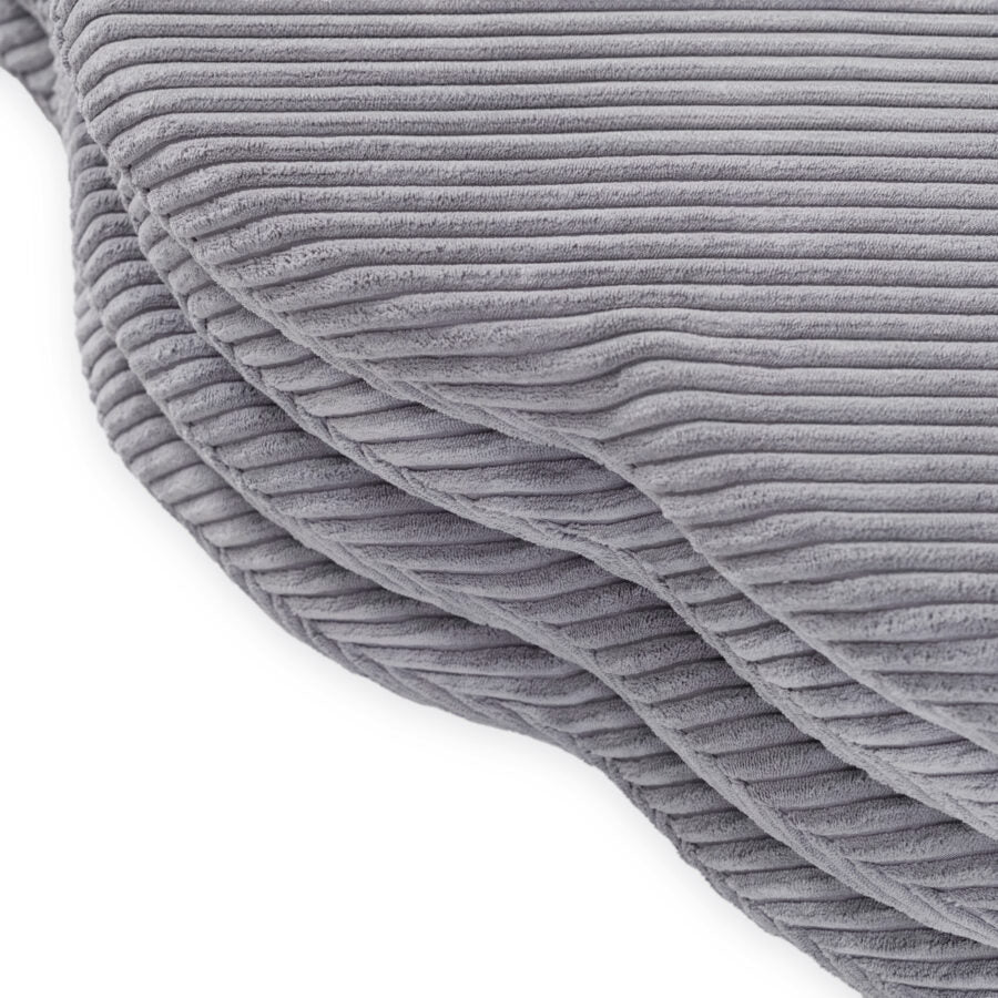 Floor mat, 115x115x5cm, grey, premium corduroy
