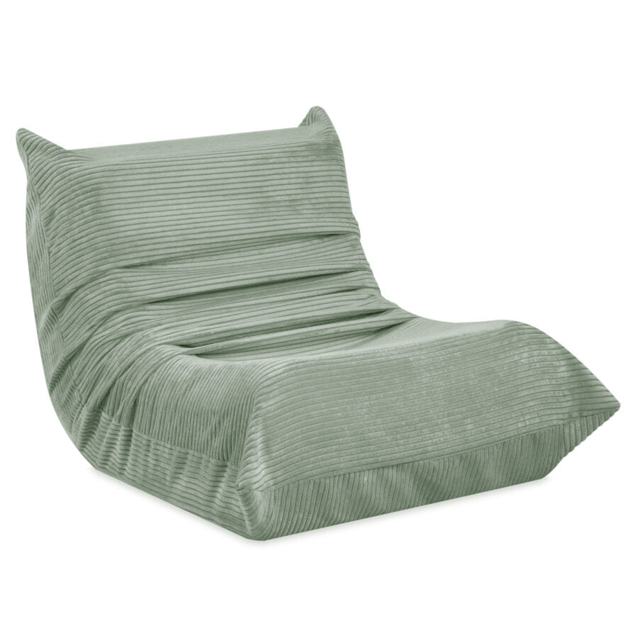 Ergonomic children’s lounge chair MOONI, green, premium corduroy