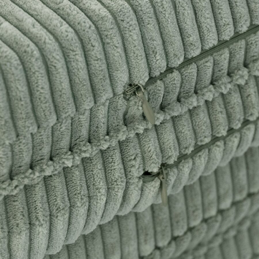Floor mat, 115x115x5cm, green, premium corduroy